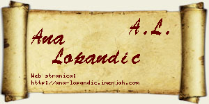 Ana Lopandić vizit kartica